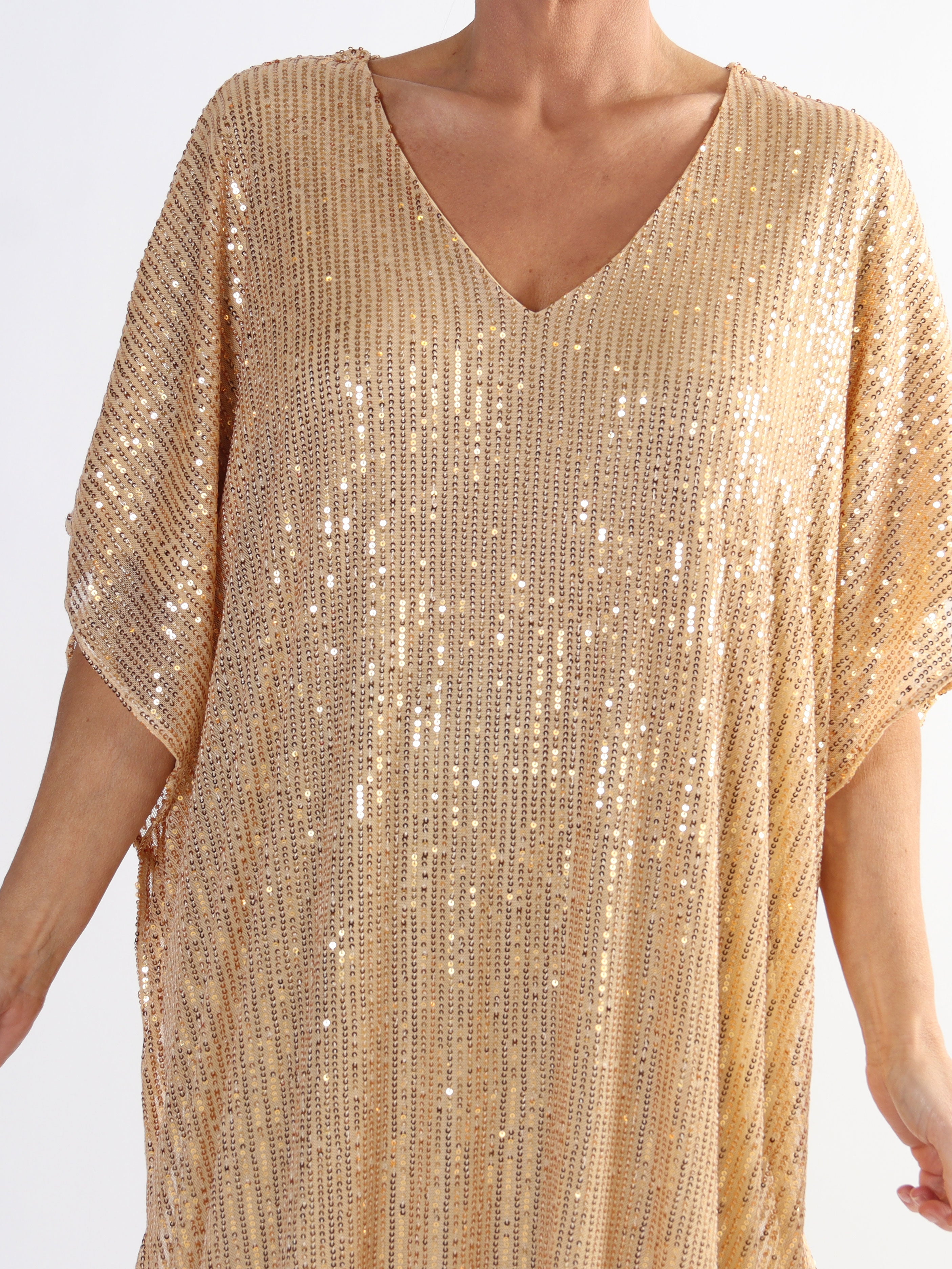 Azmina Long - Lång plus size-tunika med paljetter